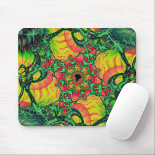 T Art des grünen und gelben Fraktals Mousepad