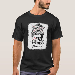 T Ball Granny Vintag Leopard Messy Bun gebleicht T-Shirt