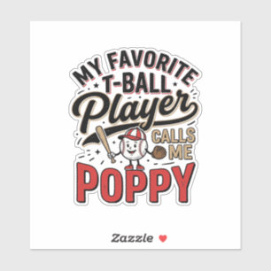 T-Ball Mohn Vintage Gravur-Shirt-Design_1 Aufkleber