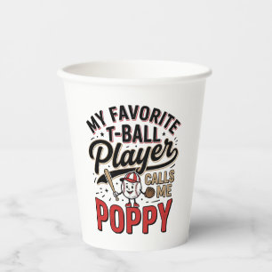 T-Ball Mohn Vintage-Stickerei-Shirt-Design_1 Pappbecher