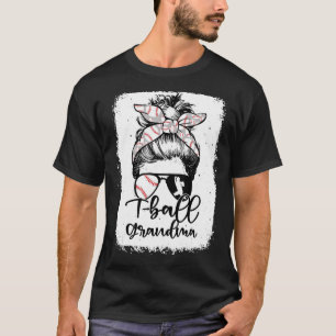 T ball Oma Vintag Leopard Messy Bun gebleicht T-Shirt