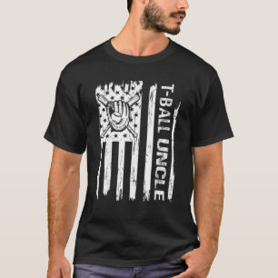 T Ball Uncle USA Flag Vater's Day Baseball Teeball T-Shirt