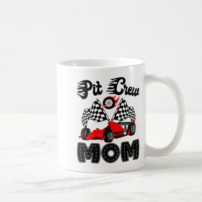 T Crew Mom Racing Car Birthday Boy Family Matching Kaffeetasse (Rechts)