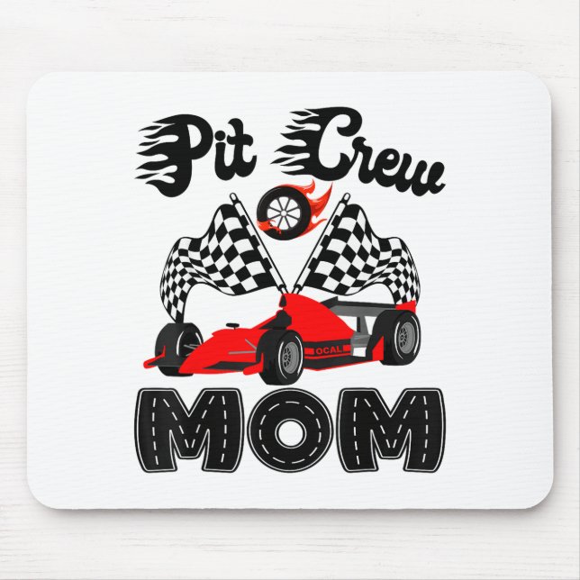 T Crew Mom Racing Car Birthday Boy Family Matching Mousepad (Vorne)
