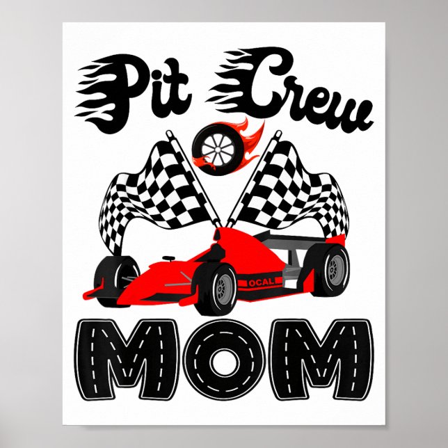 T Crew Mom Racing Car Birthday Boy Family Matching Poster (Vorne)