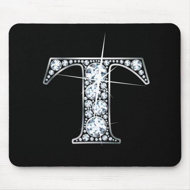 "T" Diamond Bling Mousepad (Vorne)