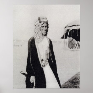 T.E. Lawrence im arabischen Kleid (b/w Foto) Poster