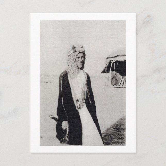 T. E. Lawrence in Arab Dress (b/w-Foto) Postkarte (Vorderseite)