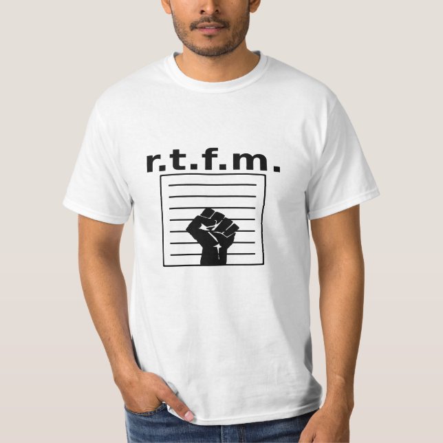 t.f.m. Weißes Shirt mit Handschrift und Faust (Vorderseite)