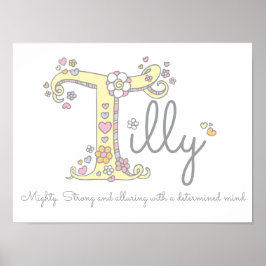 T für Tilly Monogram Art Name Poster