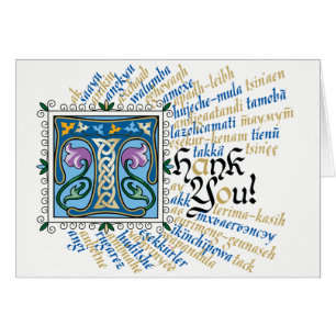 T ist für Dankeschön Card - Blau & Gold