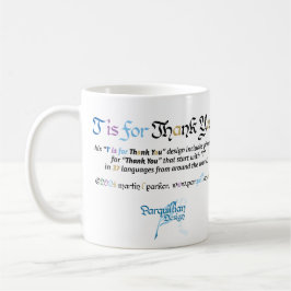 T ist für Dankeschön Tasse - Blue & Gold