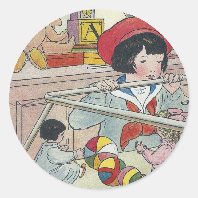 T ist für Spielzeug Runder Aufkleber (Vorderseite)