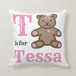 T ist für Tessa baby girl Throw Pillow geeignet Kissen