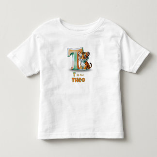 T ist für Theo - Personalisiertes T-Shirt für Klei