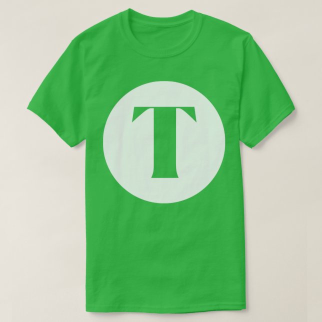 T Letter Initial Monogram T-Shirt (Design vorne)