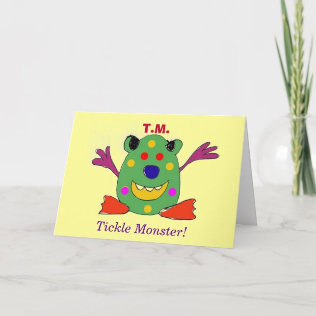 T.M., Tickle-Monster! Gruß-Karte Karte (Vorderseite)