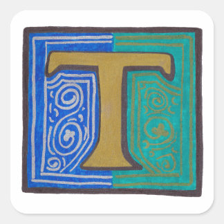 T - MINIATURE QUADRATISCHER AUFKLEBER