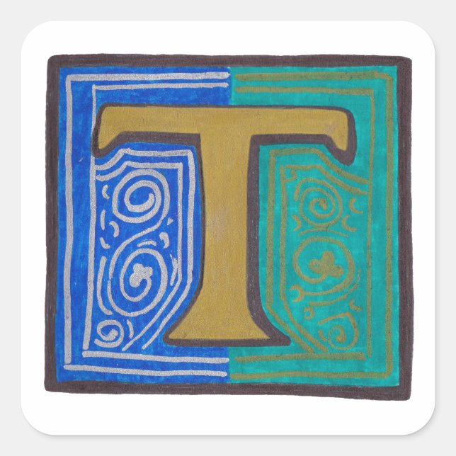 T - MINIATURE QUADRATISCHER AUFKLEBER (Vorderseite)
