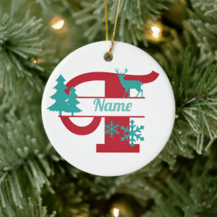 T Monogram Anfangschristmas Holiday Tree Ornament