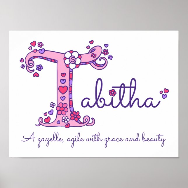 T monogram art Tabitha girls name meint poster (Vorne)