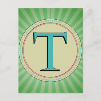 T MONOGRAM SCHREIBEN POSTKARTE