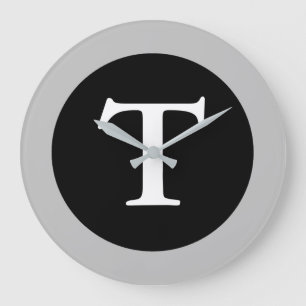 T: Monogram T Large Modern Wall Clock Große Wanduhr