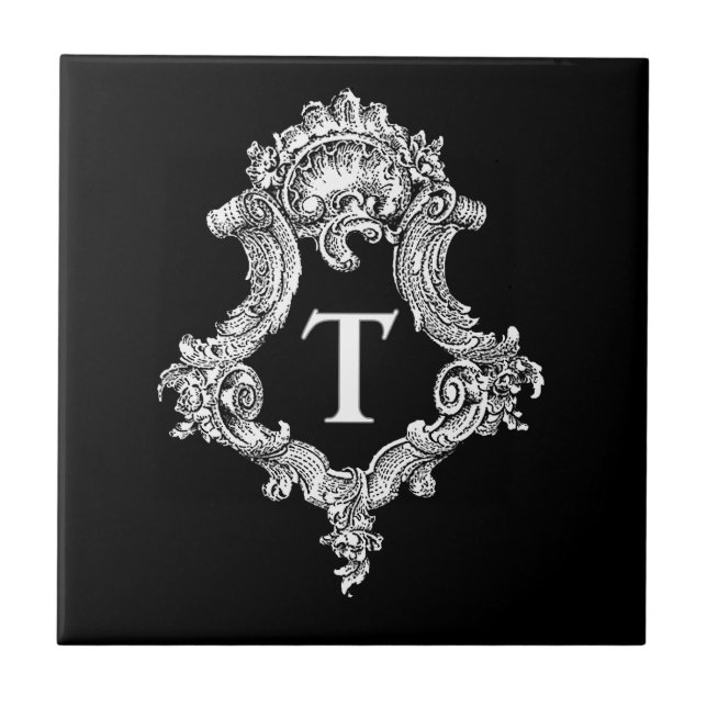 T Monogramm Initiale Fliese (Vorderseite)
