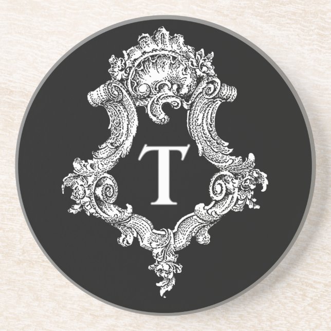 T Monogramm Initiale Untersetzer (Vorne)