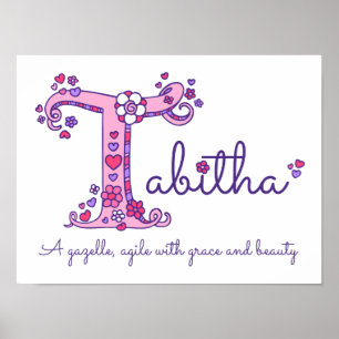 T Monogramm Kunst Tabitha Mädchenname Bedeutung Po Poster