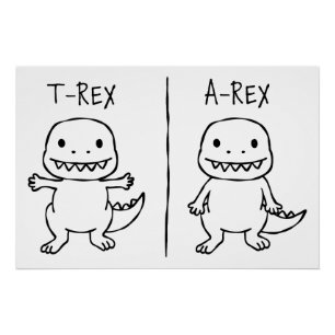 T-Pose-T-Rex-Sketch Poster