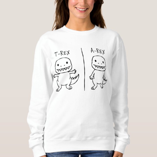 T-Pose-T-Rex-Sketch Sweatshirt (Vorderseite)