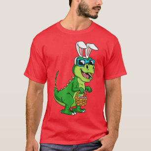 T Re Oaster Bunny with Eggs Basket Funny Dinosaur  T-Shirt