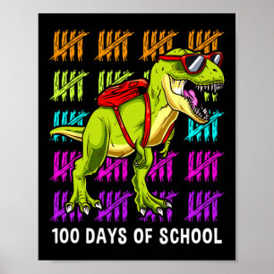 T Rex 100 Tage der Schule Dinosaurier T Rex Kinder Poster