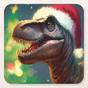 T-Rex 2 Rechteckiger Pappuntersetzer