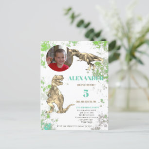 T rex 5. Geburtstagsparty Tyrannosaurus Foto Einladungspostkarte