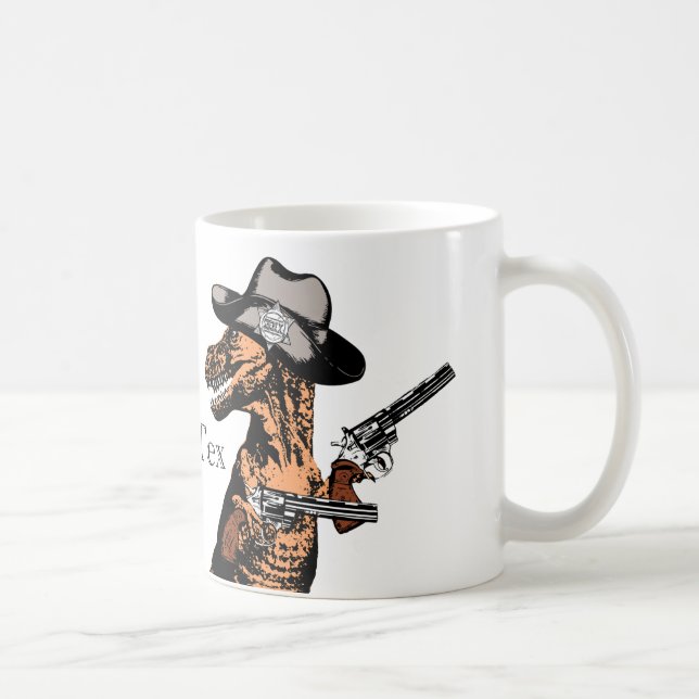 T-Rex als Texas-Cowboy: Ein Tyrannosaurus Tex… Kaffeetasse (Rechts)