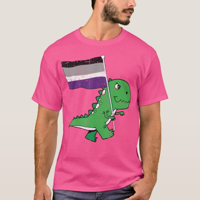 T-Rex asexual Pride Flag Funny Dino-Saur Lgbtq All T-Shirt (Vorderseite)