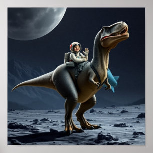T-Rex auf dem Mond Poster