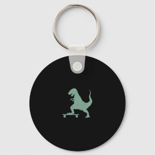 T-Rex auf einem Skateboard Grunge Dinosaurier Skat Schlüsselanhänger