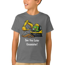 T-Rex Bagger Konstruktion Jungen T-Shirt
