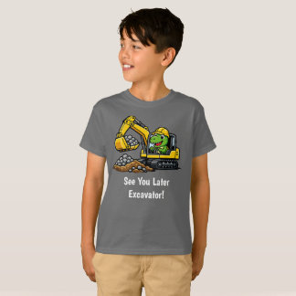 T-Rex Bagger Konstruktion Jungen T-Shirt