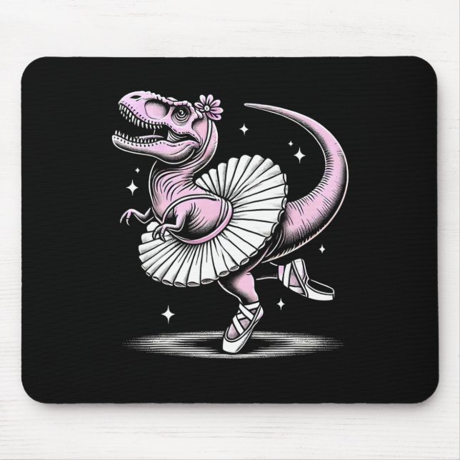 T-rex beim Tanzen in Tutu und Pantoffeln  Mousepad (Vorne)