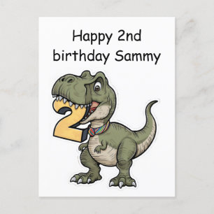 T-Rex beißt auf die Nummer 2 Postkarte