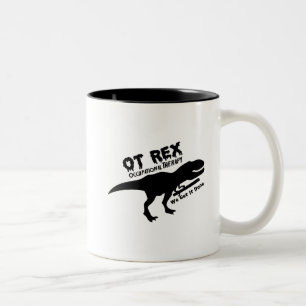 T-Rex Beschäftigungstherapie-lustiges Geschenk f Zweifarbige Tasse