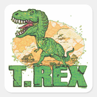 T Rex Big Dot Quadratischer Aufkleber