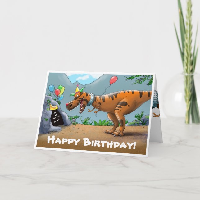 T-Rex Birtday Karte (Vorderseite)