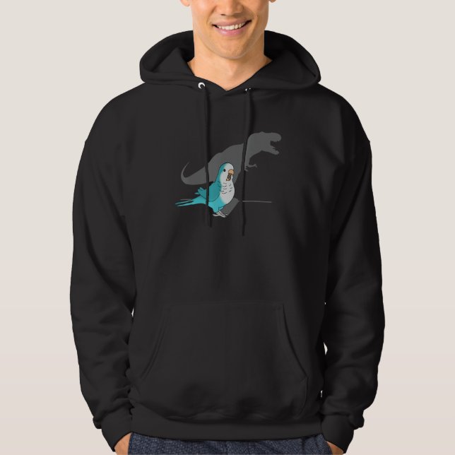 T-rex Blauer Mönch Paraket, Funny Birb Meme, Schre Hoodie (Vorderseite)