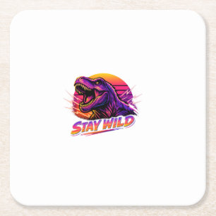 T-Rex Bleib Wild Rechteckiger Pappuntersetzer
