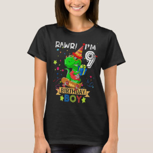 T Rex Boy 9 Jahre alt 9. Geburtstag Junge Party Ra T-Shirt